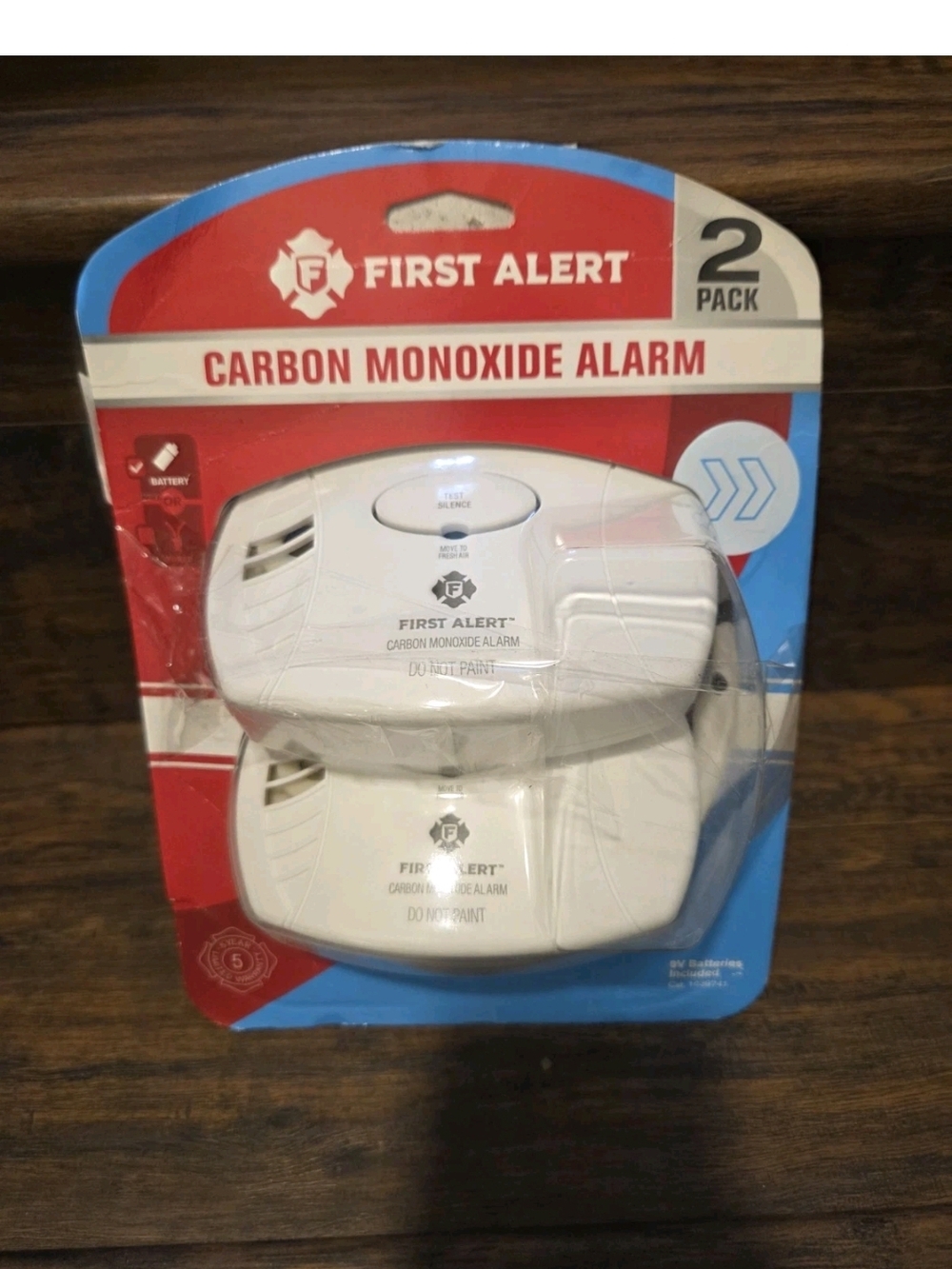 2 Pack First Alert Battery-Operated Carbon Monoxide Alarm.